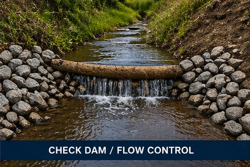 Check dam flow control