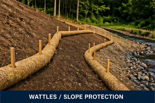 Wattles slope protection